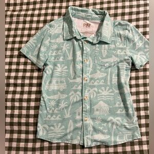 Little Sleepies Play Button down SS Shirt